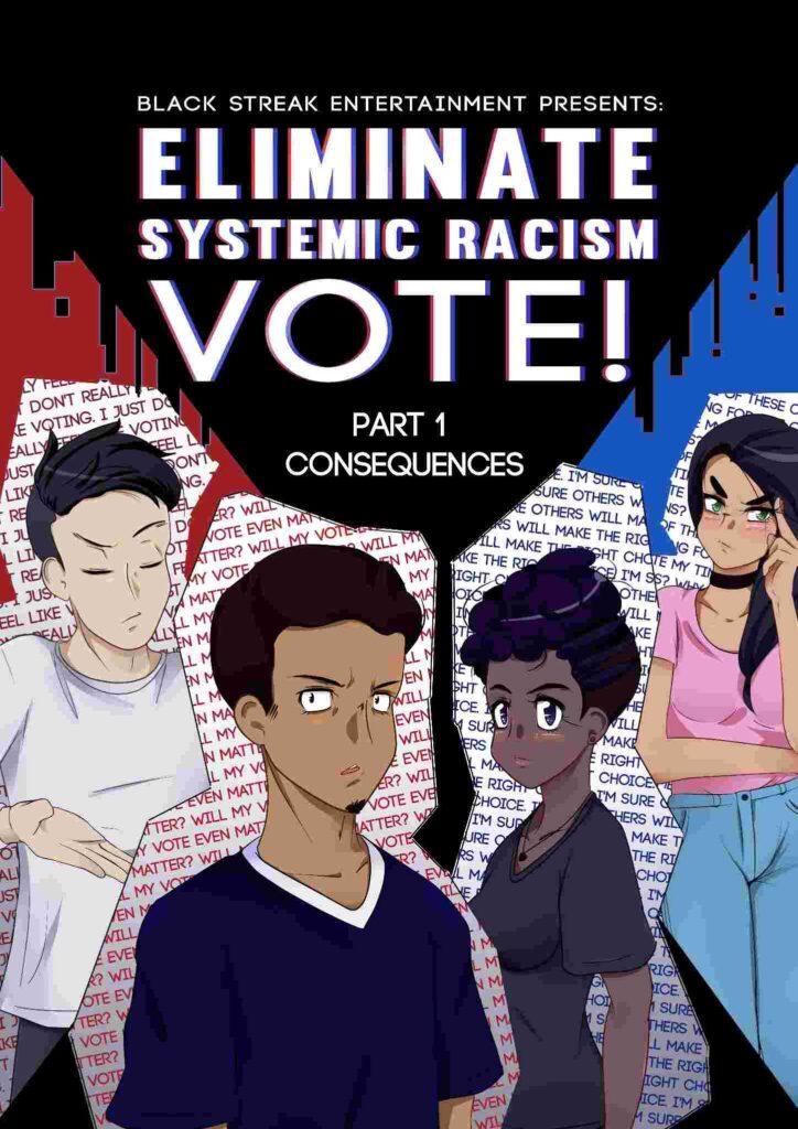 Eliminate Systemic Racism - VOTE! Anime alternate cover.