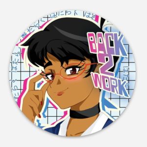 Back 2 Work Vinyl Sticker Black Anime